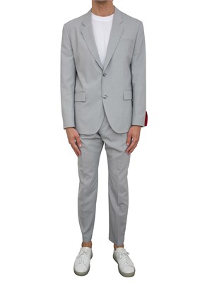Abito Hugo extra slim fit in dobby elasticizzato effetto mohair grigio in UOMO