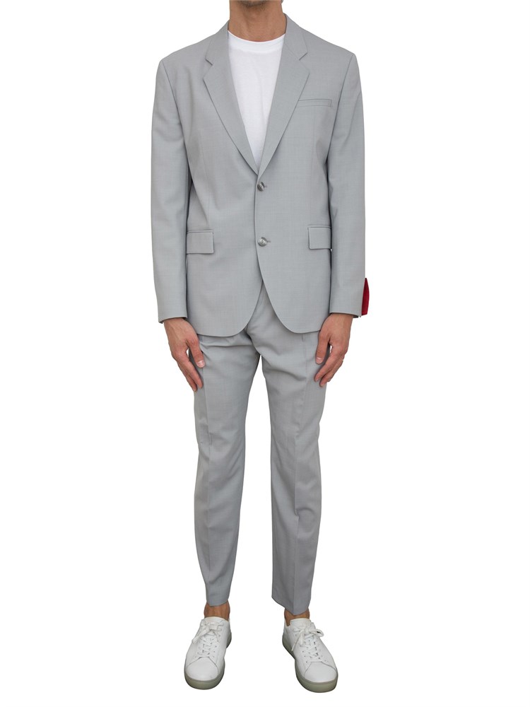 Abito Hugo extra slim fit in dobby elasticizzato effetto mohair grigio