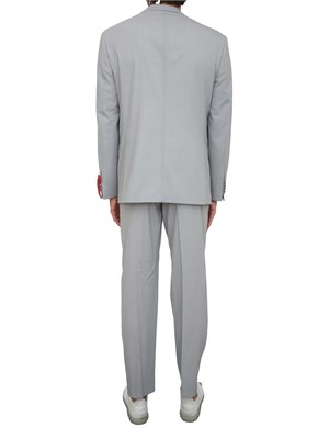 Abito Hugo extra slim fit in dobby elasticizzato effetto mohair grigio in UOMO