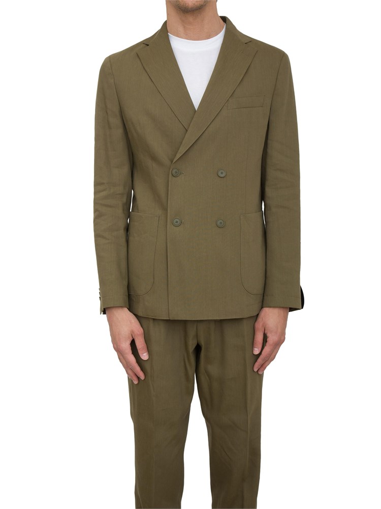 Giacca Boss Doppiopetto in lino verde