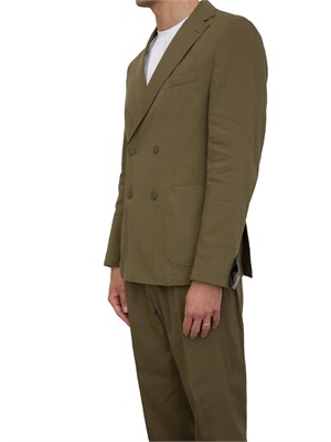 Giacca Boss Doppiopetto in lino verde in UOMO