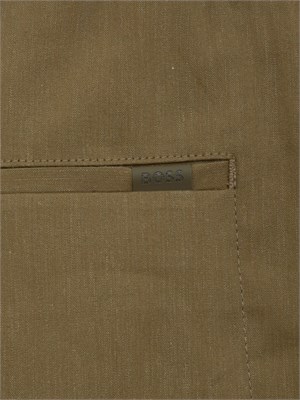Bermuda Boss uomo in misto lino verde con coulisse in vita in UOMO