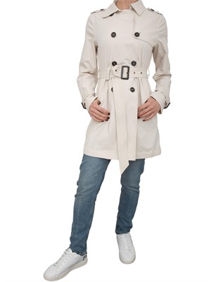 Trench midi beige Dekker modello doppiopetto in DONNA