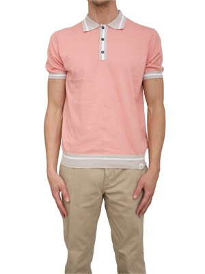 Polo rosa Peuterey in tricot di cotone con dettagli a contrasto in UOMO