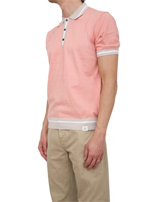 Polo rosa Peuterey in tricot di cotone con dettagli a contrasto in UOMO