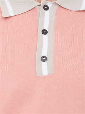 Polo rosa Peuterey in tricot di cotone con dettagli a contrasto in UOMO