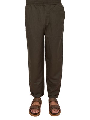 Pantaloni chino A.X. verde in misto lino in UOMO