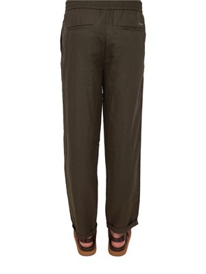 Pantaloni chino A.X. verde in misto lino in UOMO