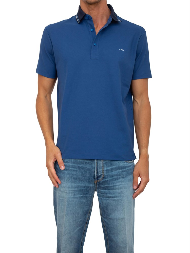 Polo Paul [and] Shark blu in tessuto con logo
