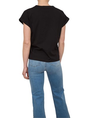 T-shirt nera Liu Jo cono logo ricamato in DONNA