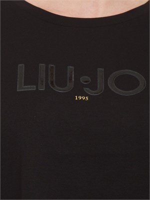 T-shirt nera Liu Jo cono logo ricamato in DONNA