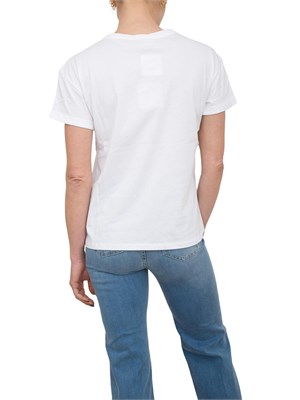 T-shirt bianca Liu Jo con applicazioni strass a taschina in DONNA