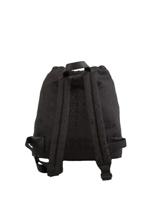 Zaino nero Liu Jo in nylon jacquard logo all over in DONNA