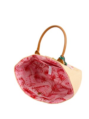 Borsa a spalla Liu Jo mare con charme flower e logo lettering ricamato in DONNA
