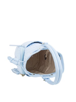 Borsa a secchiello celeste Liu Jo in scuba con logo rilievo all over in DONNA
