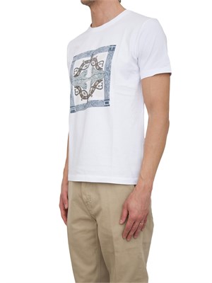 T-shirt Etro bianco con stampa piazzata in UOMO