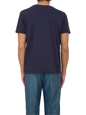 T-shirt Etro in cotone blu con ricamo Pegaso in UOMO