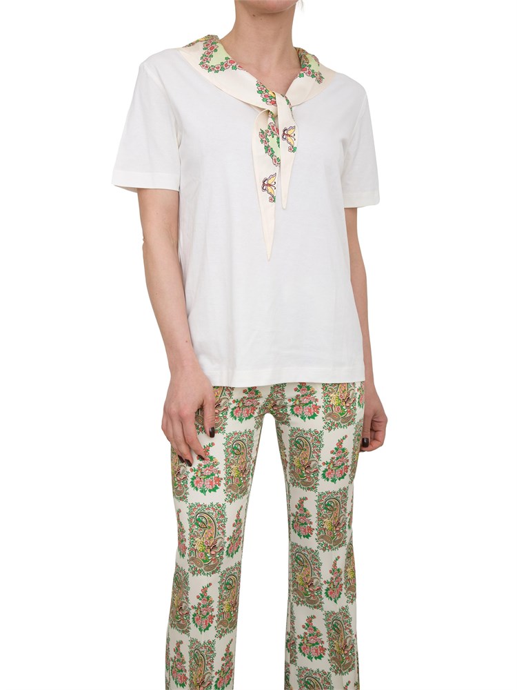 T-shirt bianca Etro con foulard fantasia Paisley