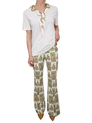 T-shirt bianca Etro con foulard fantasia Paisley in DONNA