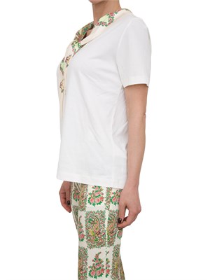 T-shirt bianca Etro con foulard fantasia Paisley in DONNA