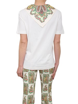 T-shirt bianca Etro con foulard fantasia Paisley in DONNA