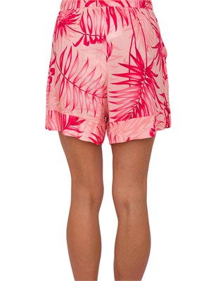Shorts rosa Liu Jo con stampa palme all over e coulisse in vita in DONNA