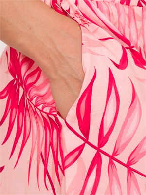 Shorts rosa Liu Jo con stampa palme all over e coulisse in vita in DONNA