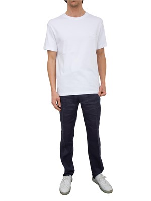 T-shirt bianca Etro in cotone con ricamo Pegaso tono su tono in UOMO