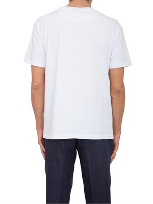 T-shirt bianca Etro in cotone con ricamo Pegaso tono su tono in UOMO