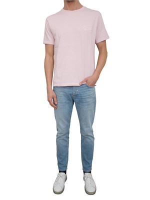 T-shirt rosa Etro in cotone con ricamo Pegaso tono su tono in UOMO