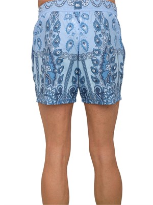 Costume a pantaloncino Etro uomo con stampa Paisley all over azzurro in UOMO