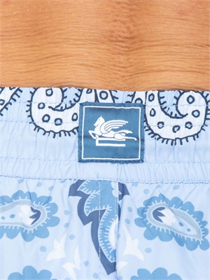 Costume a pantaloncino Etro uomo con stampa Paisley all over azzurro in UOMO
