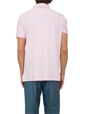 Polo Etro in cotone rosa con Pegaso ricamato tono su tono in UOMO