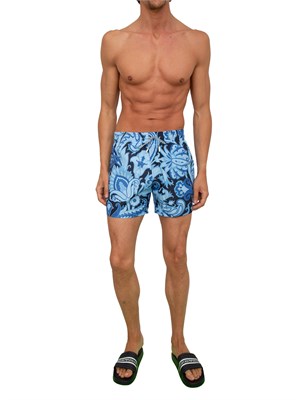 Costume a pantaloncino Etro uomo con fantasia Paisley all over blu e azzurra in UOMO