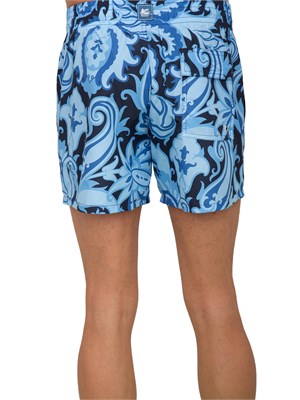 Costume a pantaloncino Etro uomo con fantasia Paisley all over blu e azzurra in UOMO