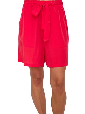 Shorts Liu Jo donna in viscosa fluida corallo con tasche e cintura in tessuto in DONNA