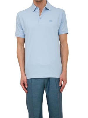 Polo Etro in cotone celeste con Pegaso ricamato in UOMO