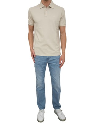 Polo Liu-jo beige in piquet con logo in UOMO
