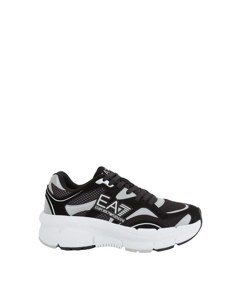 Sneaker nere Emporio Armani in suede e tessuto tecnico