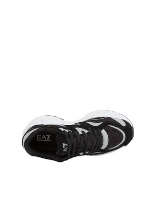 Sneaker nere Emporio Armani in suede e tessuto tecnico in UOMO