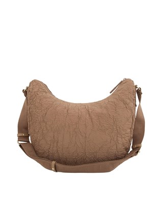 Borsa a tracolla Liu Jo in nylon marrone effetto stropicciato in DONNA