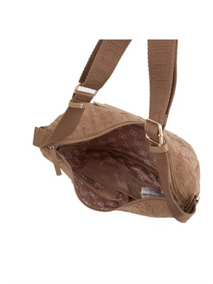Borsa a tracolla Liu Jo in nylon marrone effetto stropicciato in DONNA