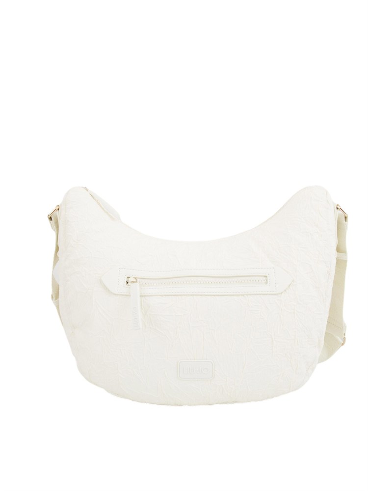 Borsa a tracolla Liu Jo in nylon bianco effetto stropicciato