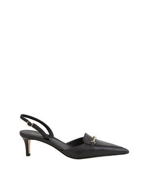 Décolleté Michael Michael Kors Lena slingback in pelle nera in DONNA