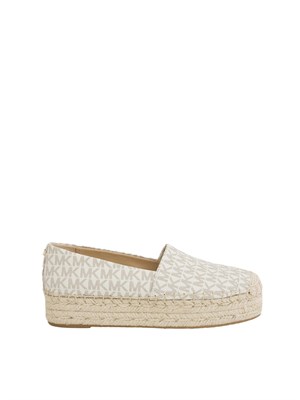 Espadrillas panna Michael Michael Kors Lynn con plateau e logo in DONNA