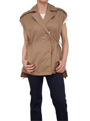 Gilet cammello Liu Jo con coulisse in vita e chiusura zip in DONNA