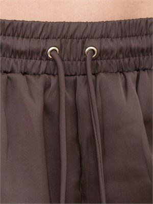 Pantaloni marroni in raso Liu Jo modello jogging cargo in DONNA