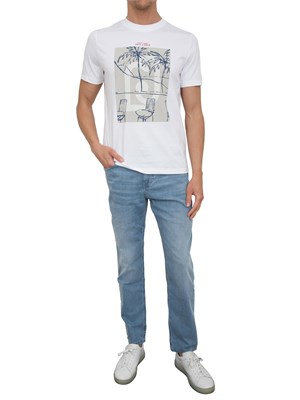 T-shirt Liu-jo bianco con stampa Cote d'Azur in UOMO