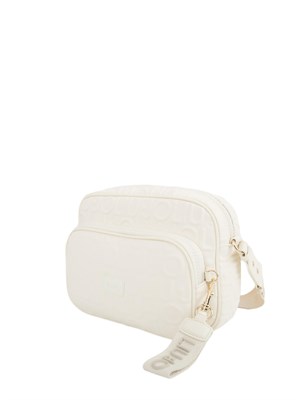 Borsa a tracolla bianca in scuba Liu Jo donna con logo rilievo all-over in DONNA