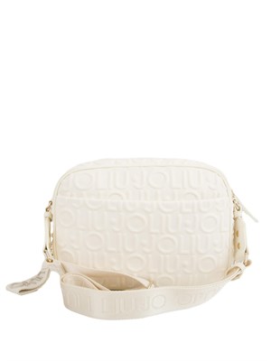 Borsa a tracolla bianca in scuba Liu Jo donna con logo rilievo all-over in DONNA